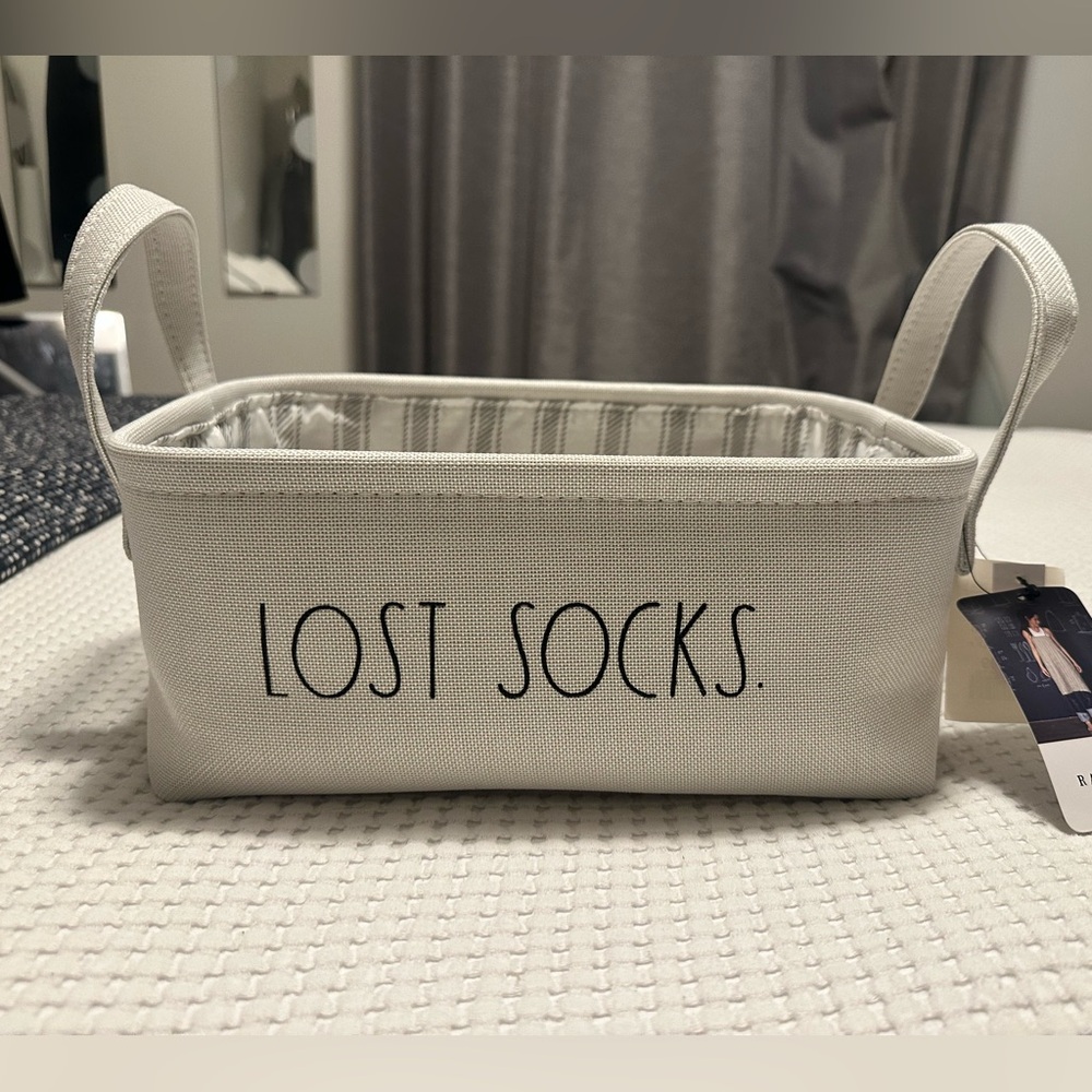 Rae Dunn "LOST SOCKS" fabric basket
9" x 12"